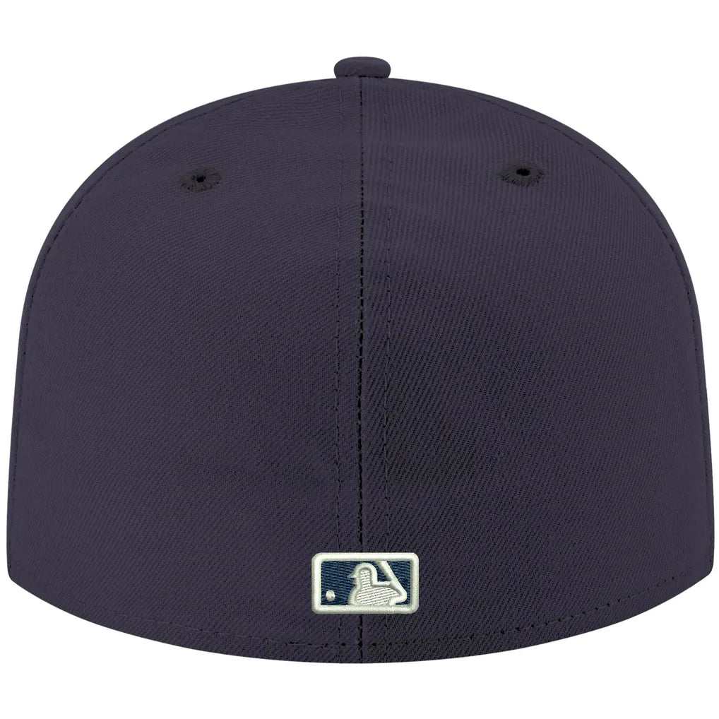 Boston Red Sox New Era White Logo 59FIFTY Fitted Hat - Navy Techwosell