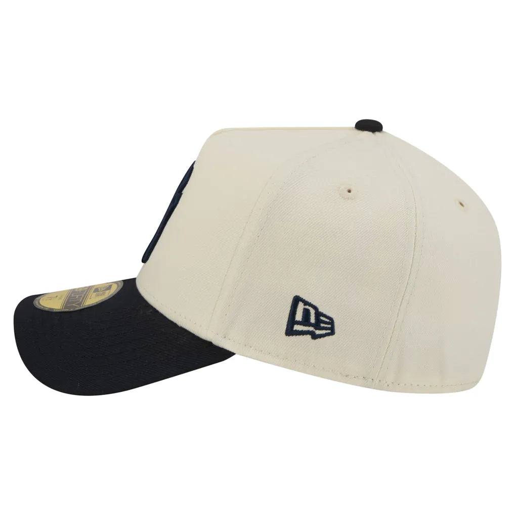New York Yankees New Era Chrome A-Frame 59FORTY Fitted Hat - Cream Techwosell