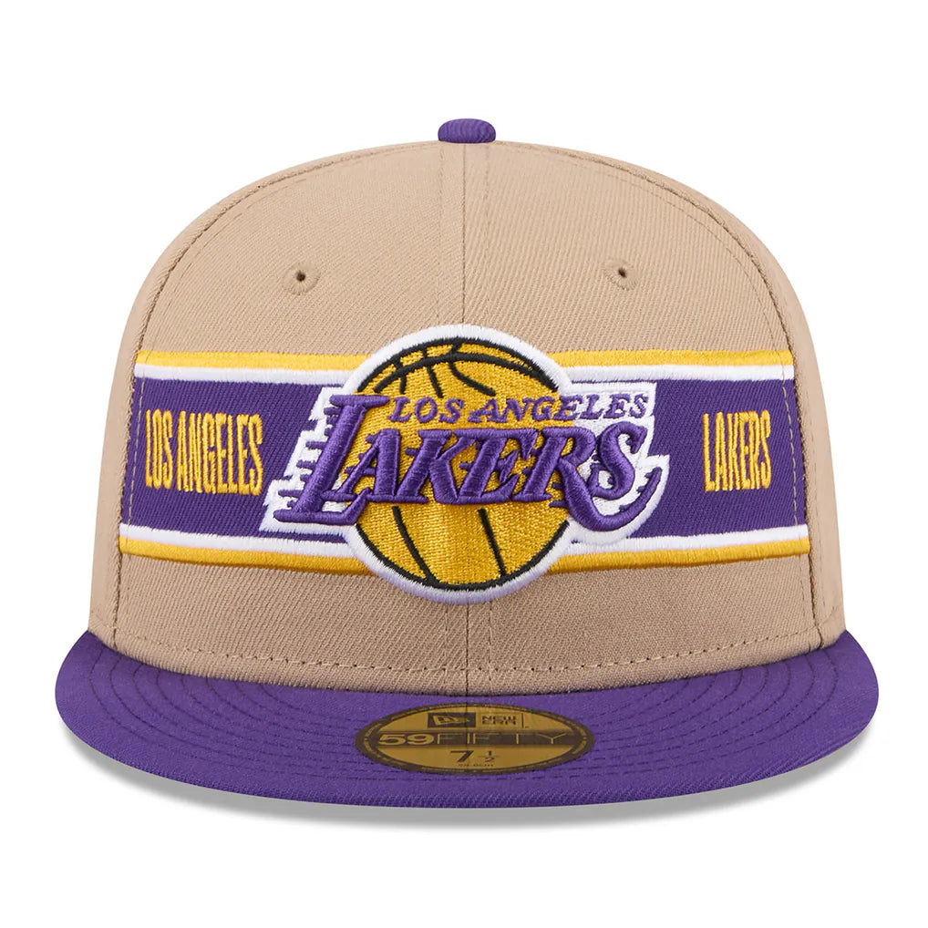 Los Angeles Lakers New Era 2024 NBA Draft 59FIFTY Fitted Hat - Tan/Purple Techwosell