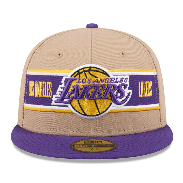 Los Angeles Lakers New Era 2024 NBA Draft 59FIFTY Fitted Hat - Tan/Purple