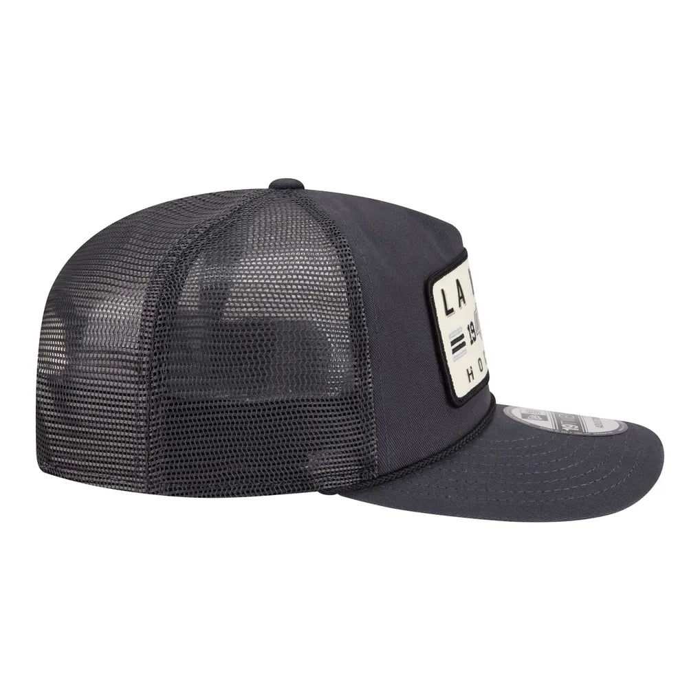 Los Angeles Kings New Era Washed Patch 19TWENTY Trucker Adjustable Hat - Charcoal Techwosell