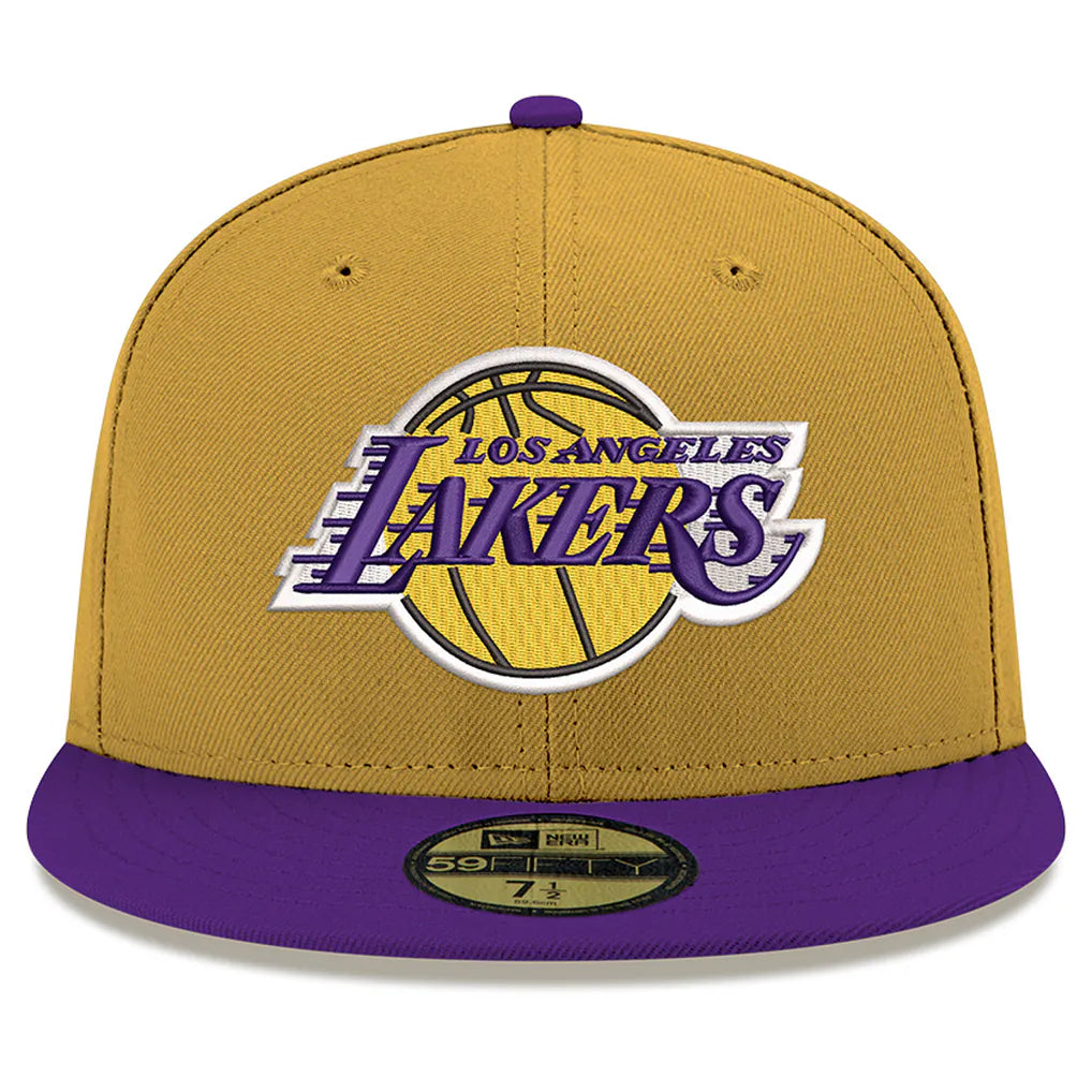 Los Angeles Lakers New Era Two-Tone 59FIFTY Fitted Hat - Gold Techwosell