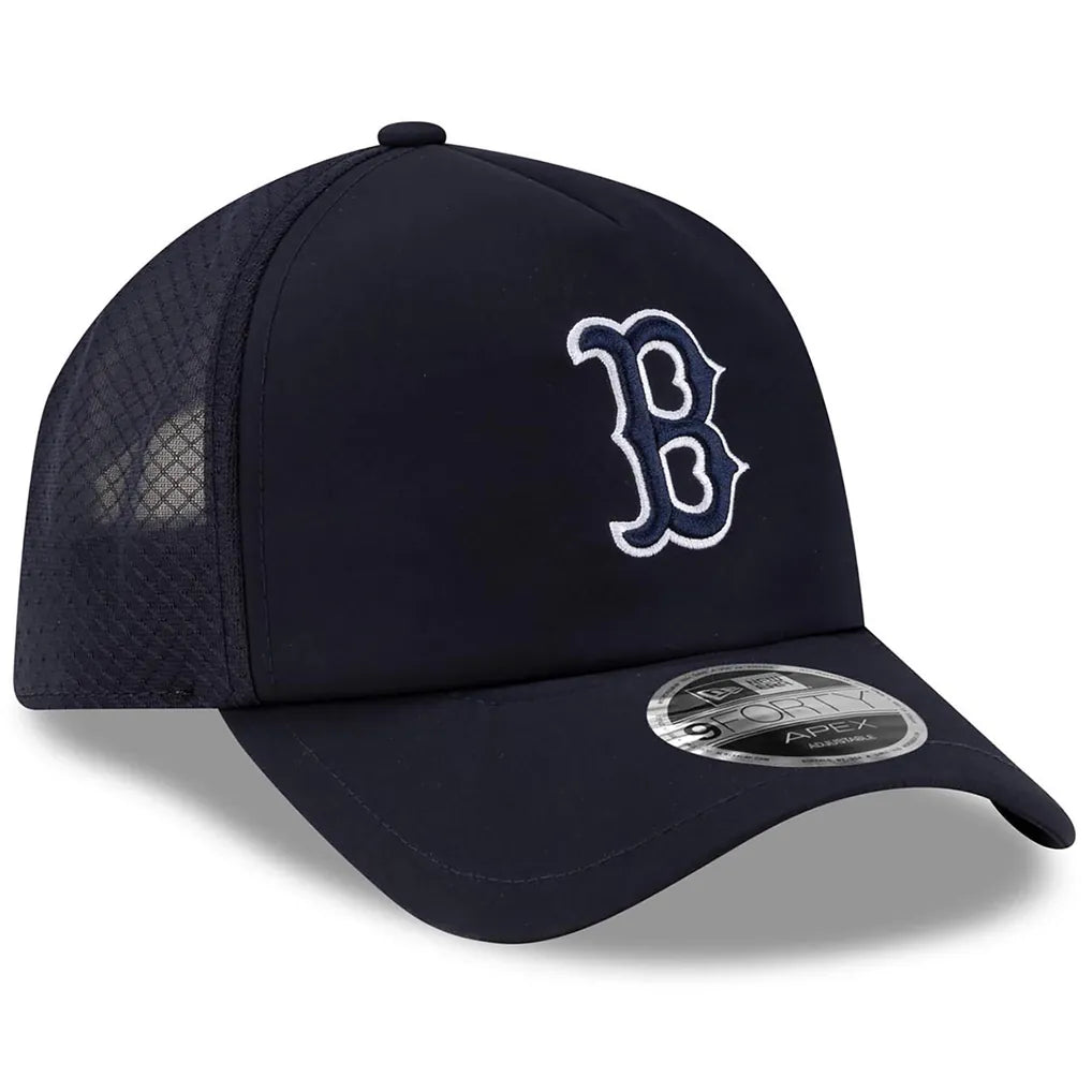 Boston Red Sox New Era 2026 Batting Practice Apex 9FORTY Adjustable Trucker Hat - Navy Techwosell