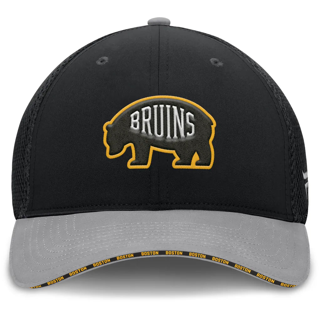 Boston Bruins Fanatics Fundamentals Span Flex Hat - Black