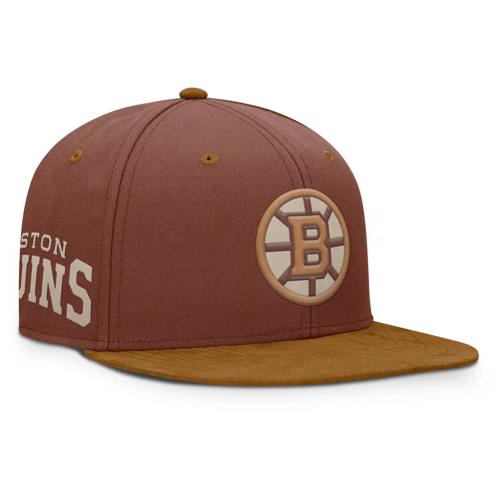 Boston Bruins Fanatics Fall Leaves Acreage Snapback Hat - Brown Techwosell