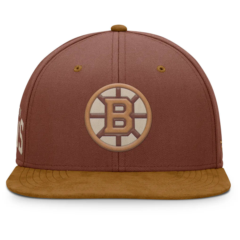 Boston Bruins Fanatics Fall Leaves Acreage Snapback Hat - Brown