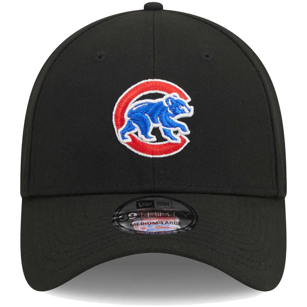 Chicago Cubs New Era Logo 39THIRTY Flex Hat - Black Techwosell