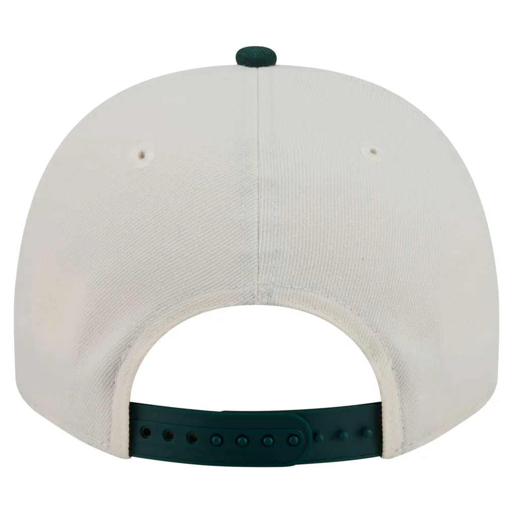 San Diego Padres New Era Chrome A-Frame 9FIFTY Snapback Hat - Cream/Dark Green Techwosell