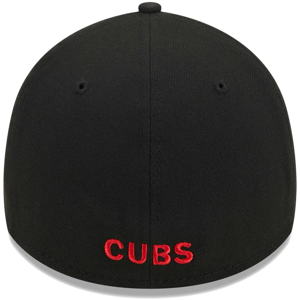 Chicago Cubs New Era Logo 39THIRTY Flex Hat - Black Techwosell