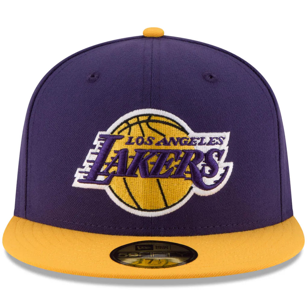 Los Angeles Lakers New Era Official Team Color 2Tone 59FIFTY Fitted Hat - Purple/Gold Techwosell
