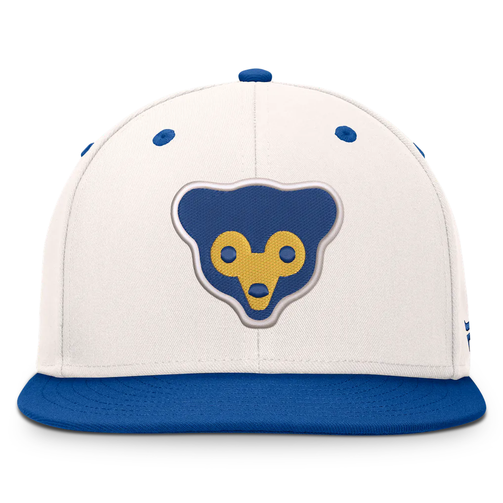 Chicago Cubs Fanatics Heritage Ballpark Snapback Hat - Cream/Royal