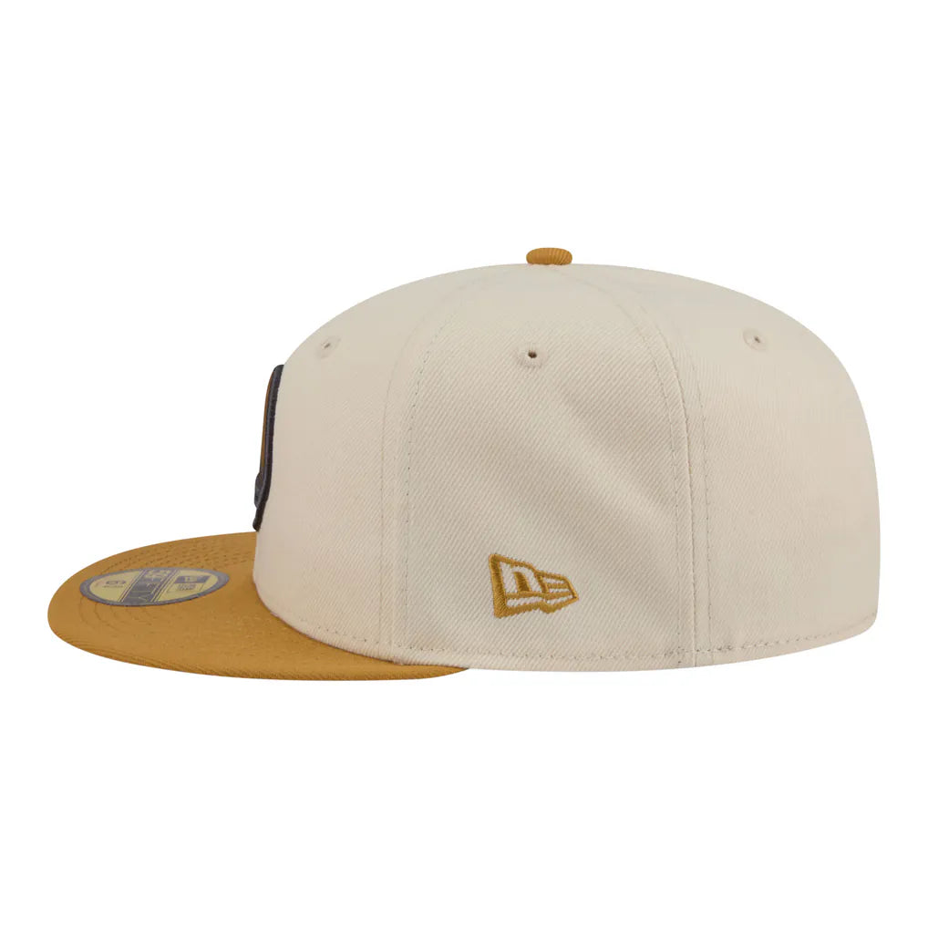 Golden State Warriors New Era Two-Tone Color Pack 59FIFTY Fitted Hat - Cream/Tan Techwosell