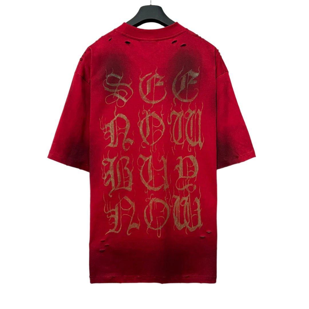 Balenciaga Red T-Shirt Without Collar Techwosell
