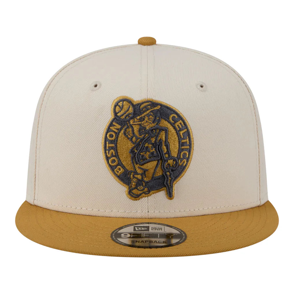 Boston Celtics New Era Two-Tone Color Pack 9FIFTY Snapback Hat - Cream/Tan