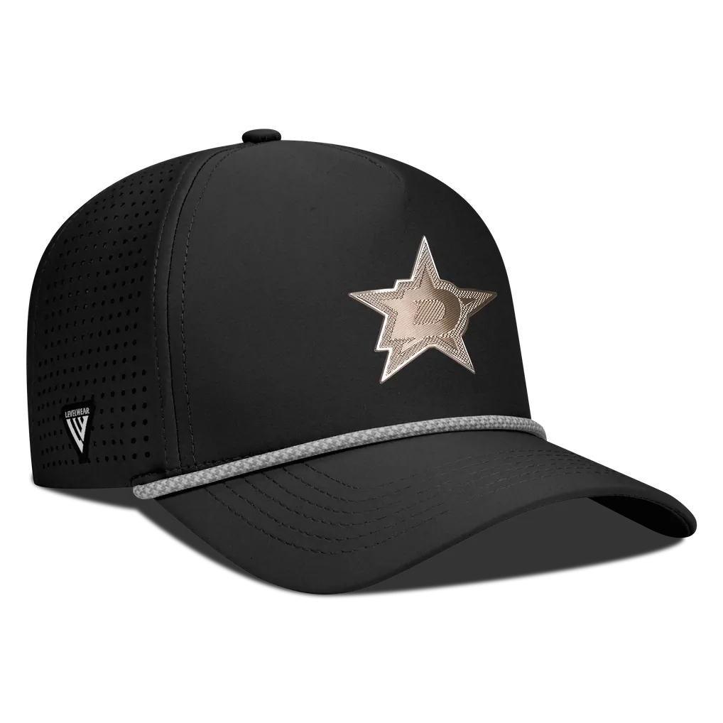 Dallas Stars Levelwear Gordon Copper Insignia Vented Adjustable Hat - Black Techwosell