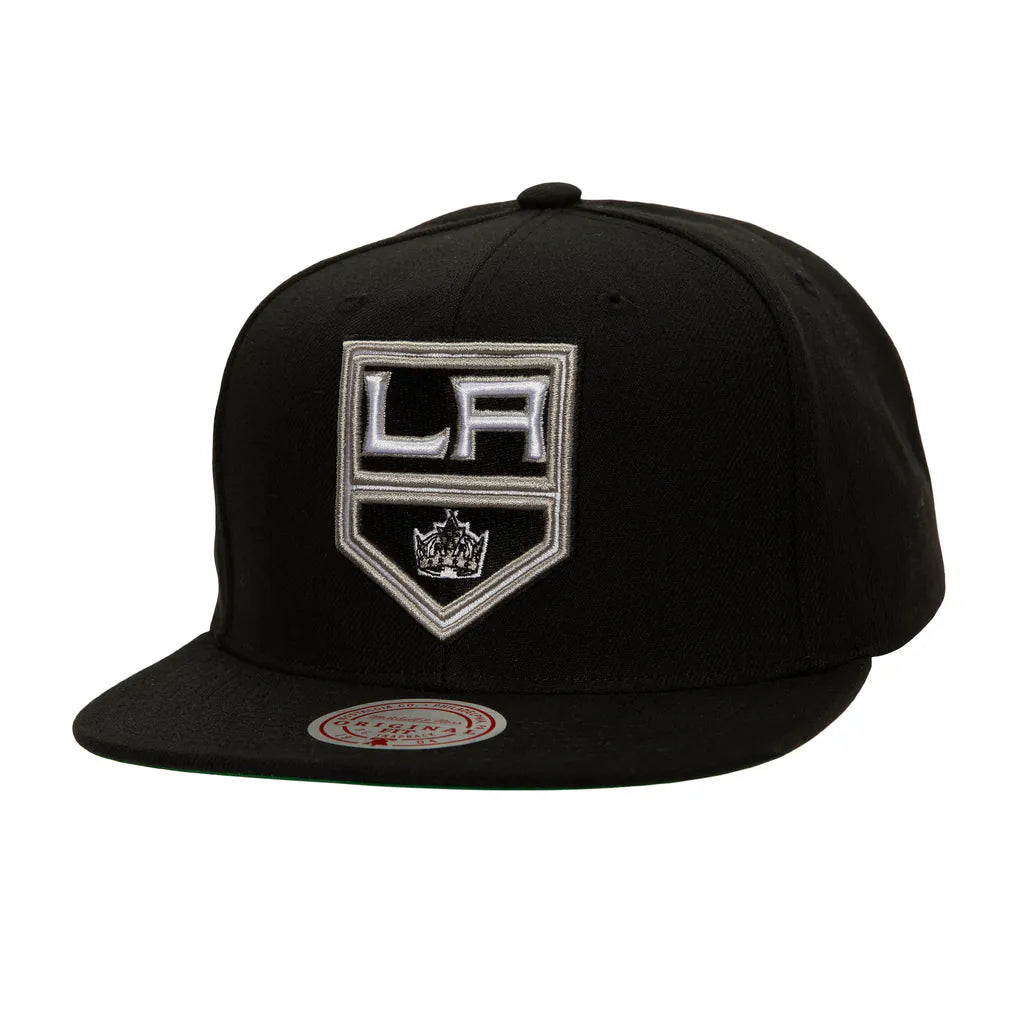 Los Angeles Kings Mitchell & Ness Core Top Spot Snapback Hat - Black Techwosell