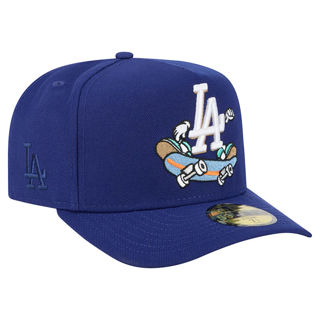 Los Angeles Dodgers New Era Cartoon A-Frame 59FIFTY Fitted Hat - Dark Blue Techwosell