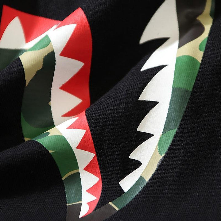 BATHING APE Black T-SHORT SLEEVE TEE 1ST CAMO SHARK TEE