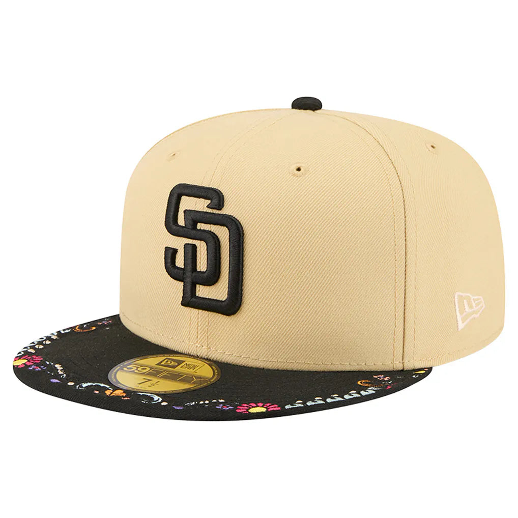 San Diego Padres New Era Two-Tone Embroidered Visor 59FIFTY Fitted Hat - Light Beige Techwosell