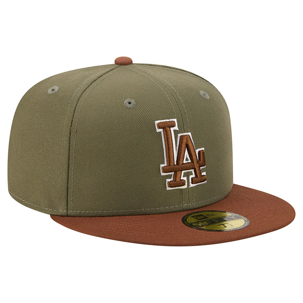 Los Angeles Dodgers New Era Color Pack 59FIFTY Fitted Hat - Olive/Brown
