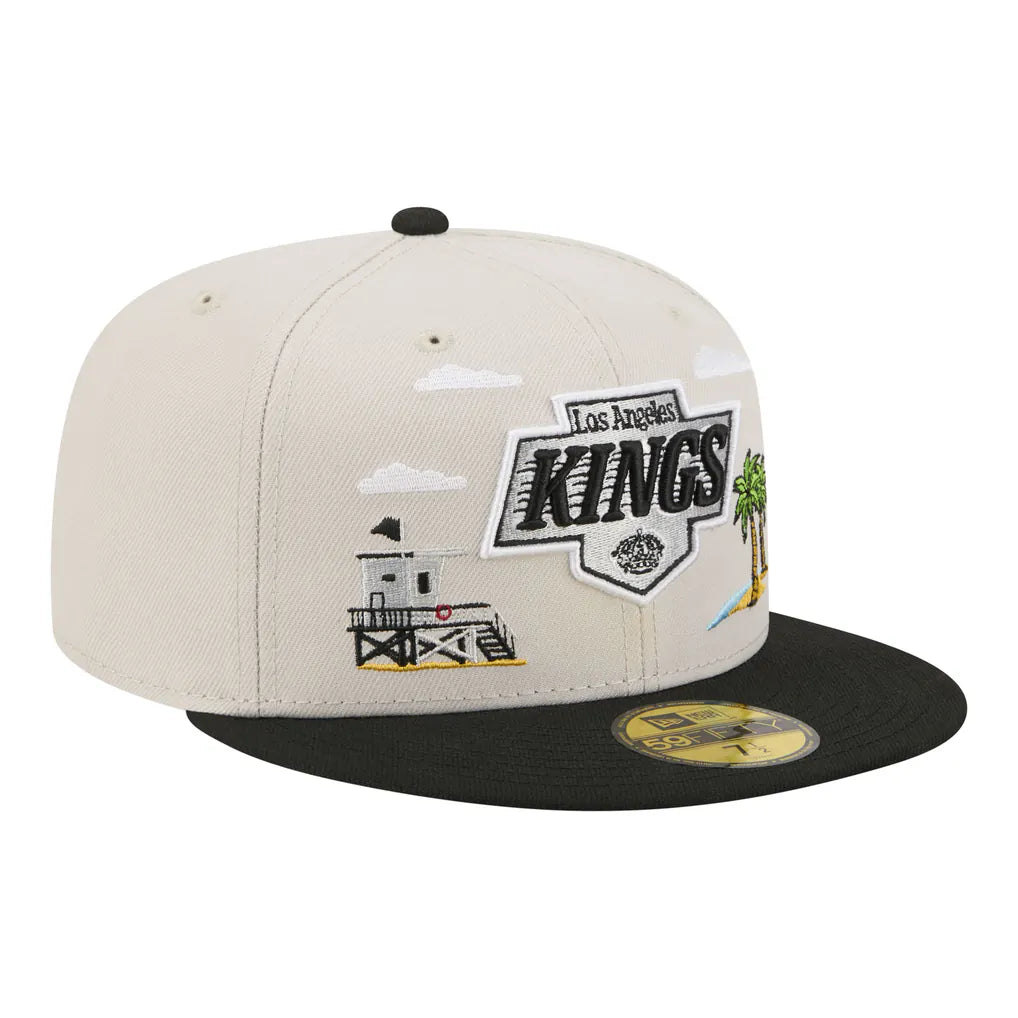 Los Angeles Kings New Era Localized City Icon 59FIFTY Fitted Hat - Tan/Black Techwosell