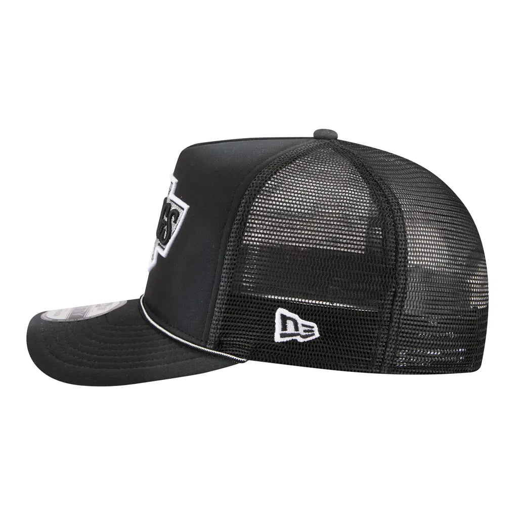 Los Angeles Kings New Era Faded A-Frame 9FIFTY Trucker Snapback Hat - Black