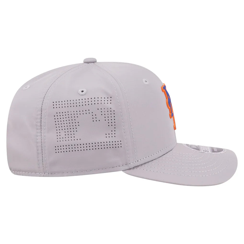 New York Mets New Era Laser Perforated 9SEVENTY Adjustable Hat - Gray Techwosell