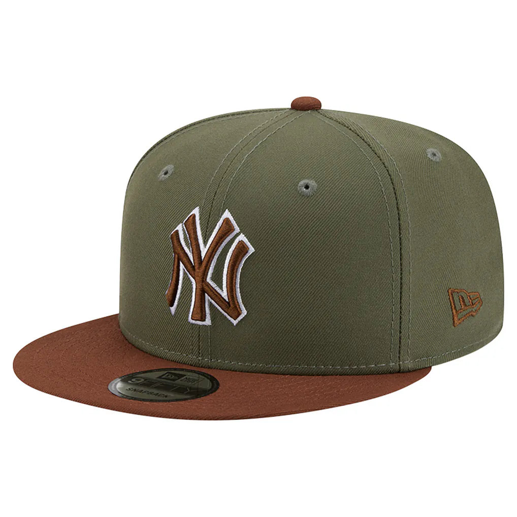 New York Yankees New Era Color Pack 9FIFTY Snapback Hat - Olive/Brown Techwosell