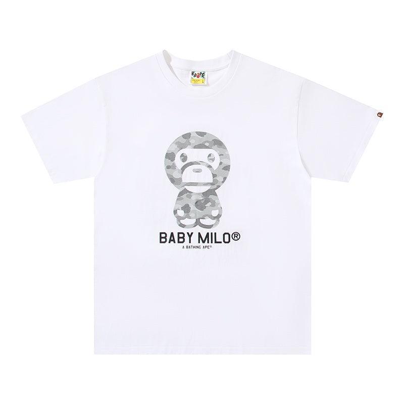 Bathing Ape White Baby Milo T-Shirt without Collar Techwosell