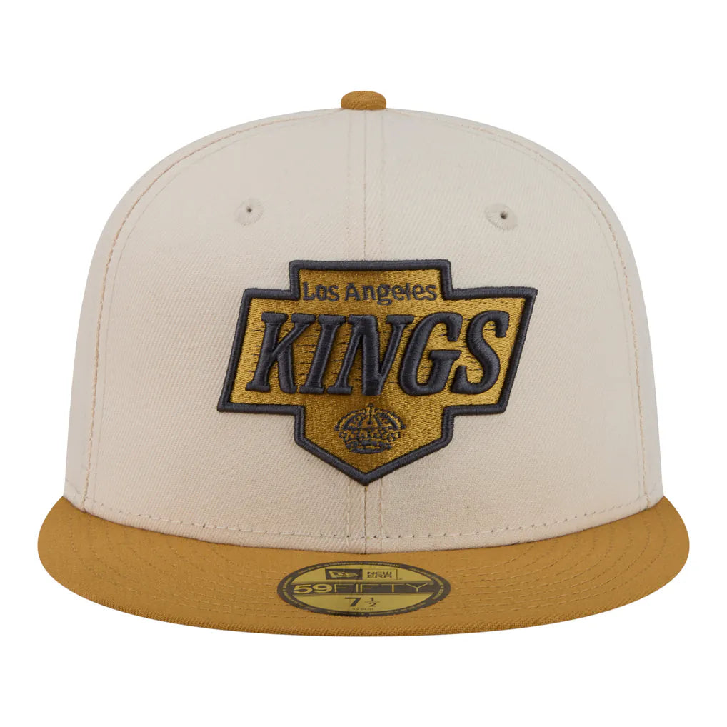 Los Angeles Kings New Era Colorpack Two-Tone 59FIFTY Fitted Hat - Cream/Tan Techwosell