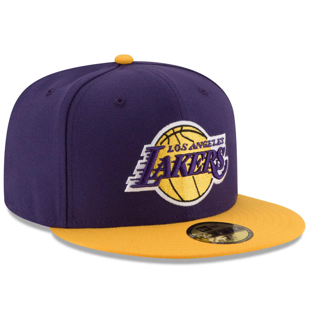 Los Angeles Lakers New Era Official Team Color 2Tone 59FIFTY Fitted Hat - Purple/Gold Techwosell