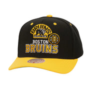 Boston Bruins Mitchell & Ness All In 2.0 Pro Crown Adjustable Hat - Black Techwosell