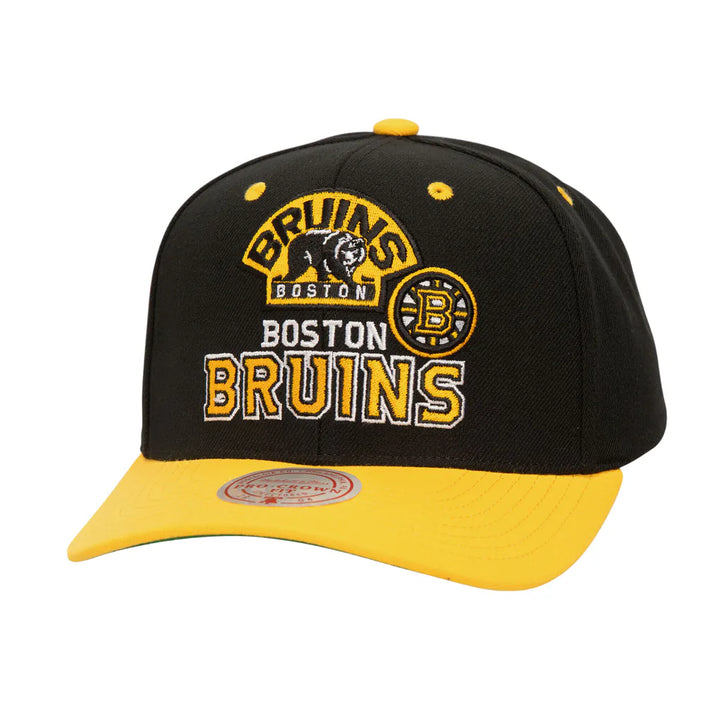 Boston Bruins Mitchell & Ness All In 2.0 Pro Crown Adjustable Hat - Black