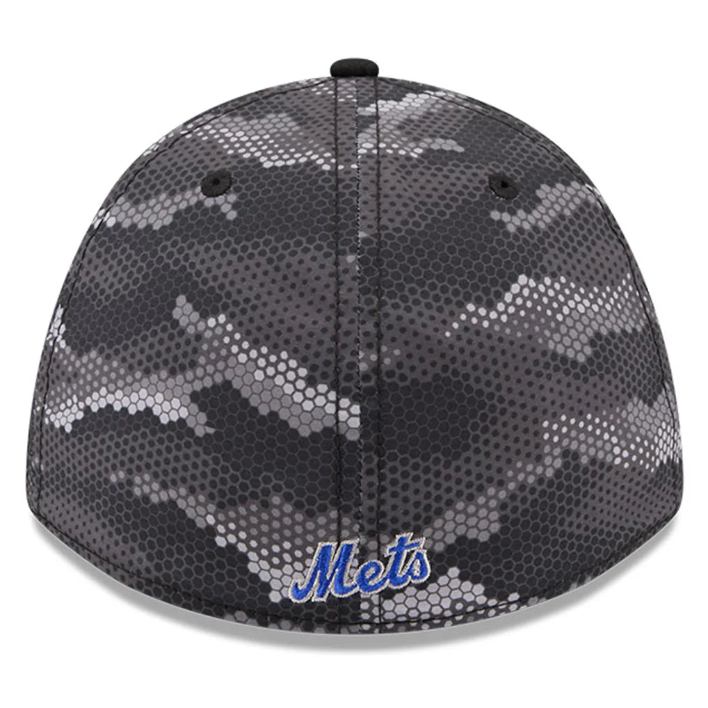 New York Mets New Era Camo 39THIRTY A-Frame Flex Hat - Black