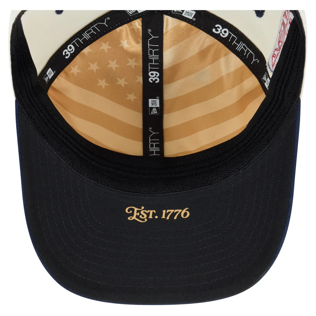 New York Mets New Era USA 250 Fourth of July 39THIRTY M-Crown Flex Hat - Cream/Navy Techwosell