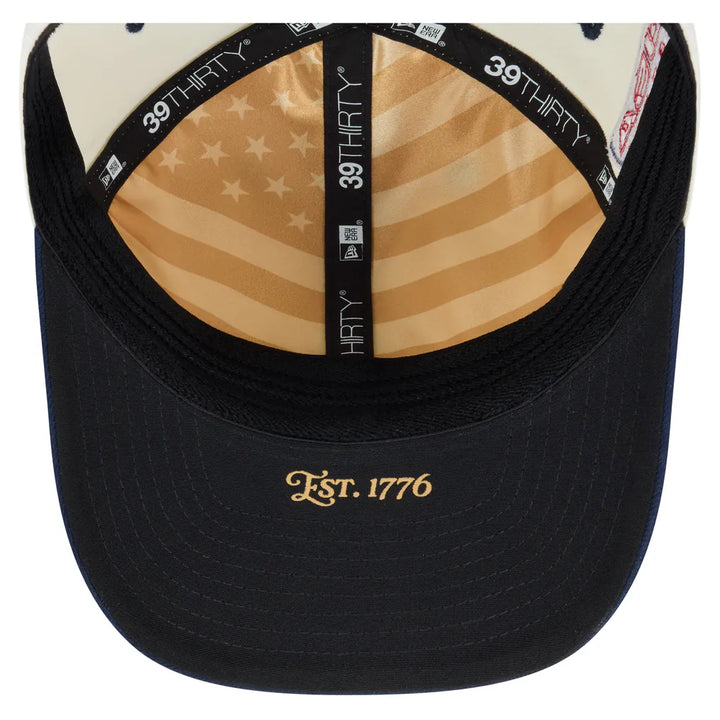 New York Mets New Era USA 250 Fourth of July 39THIRTY M-Crown Flex Hat - Cream/Navy
