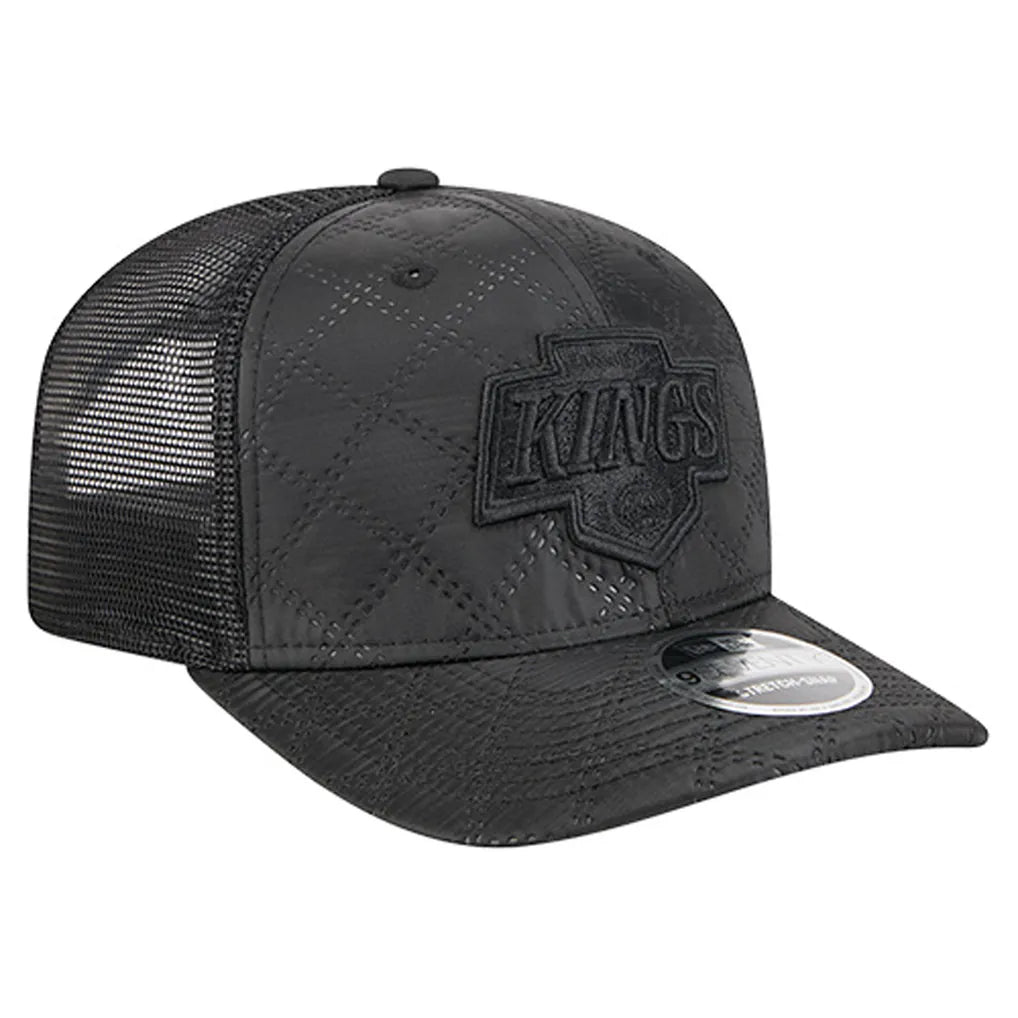 Los Angeles Kings New Era Quilted Nylon 9SEVENTY Adjustable Trucker Hat - Black Techwosell