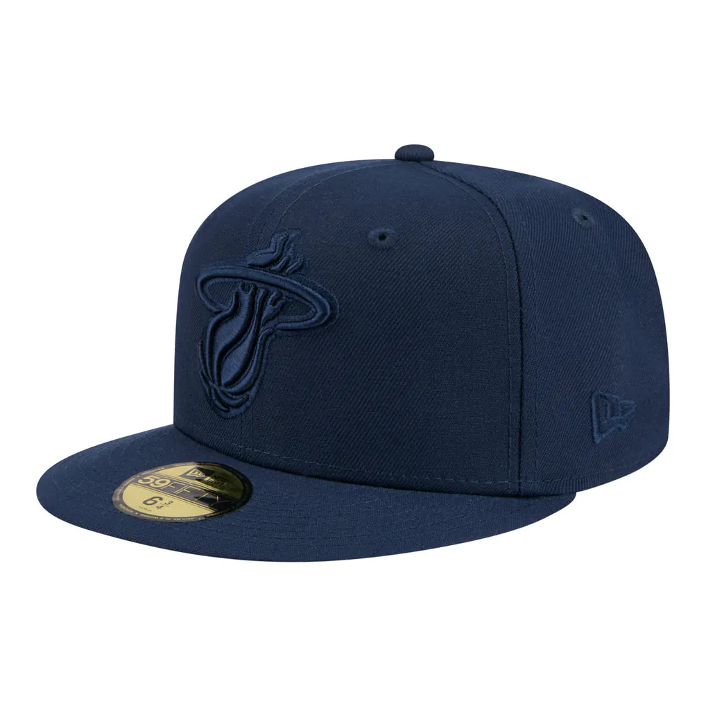 Miami Heat New Era Tonal Color Pack 59FIFTY Fitted Hat - Navy