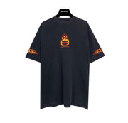 Balenciaga Burning Unity T-Shirt Oversized in black vintage jersey Techwosell