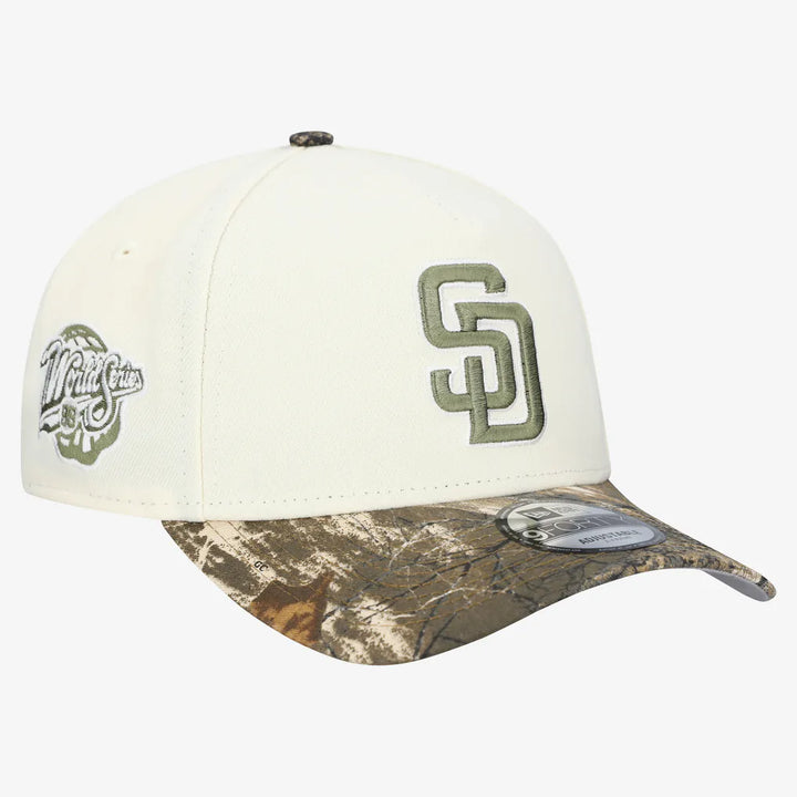 San Diego Padres New Era 9FORTY A-Frame Adjustable Hat - Cream/Realtree Camo