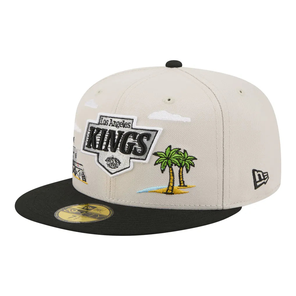 Los Angeles Kings New Era Localized City Icon 59FIFTY Fitted Hat - Tan/Black