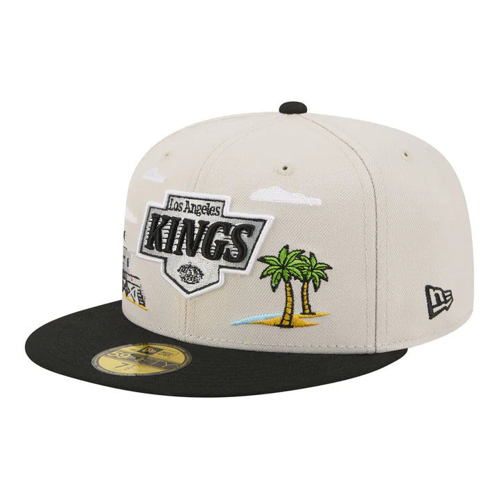Los Angeles Kings New Era Localized City Icon 59FIFTY Fitted Hat - Tan/Black