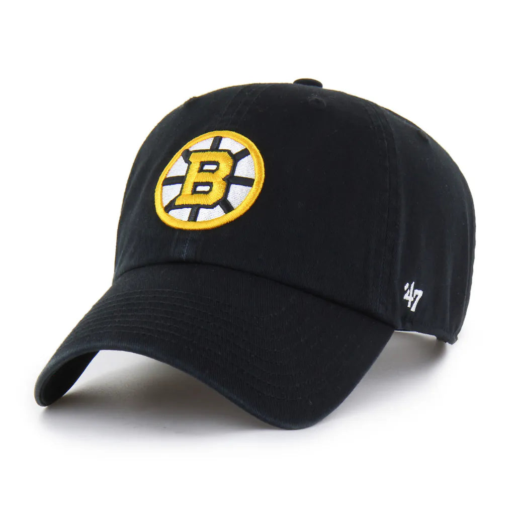 Boston Bruins '47 Core Logo Clean Up Adjustable Hat - Black Techwosell