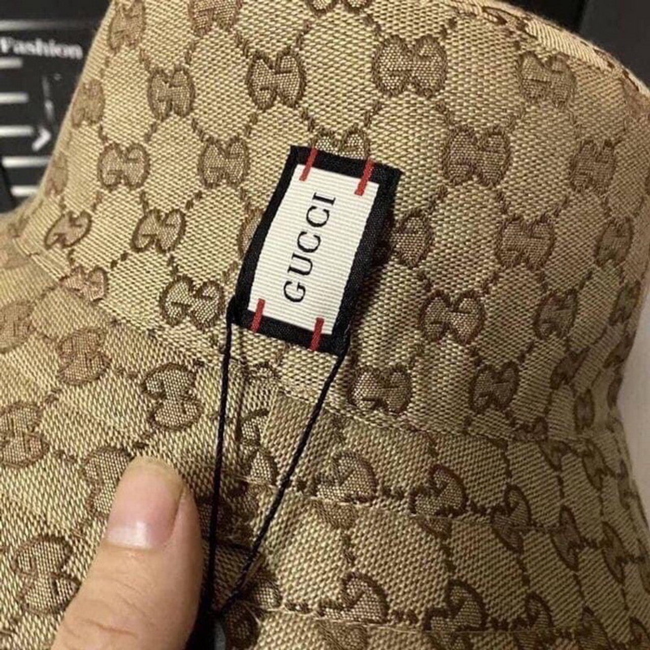 Gucci Reversible Hat in GG Canvas and Nylon Beige Bucket