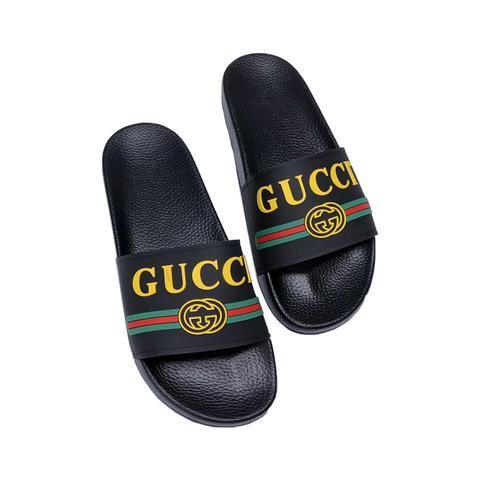 GUCCI Men's Luxurious Leather Slippers - New with Tags & Box